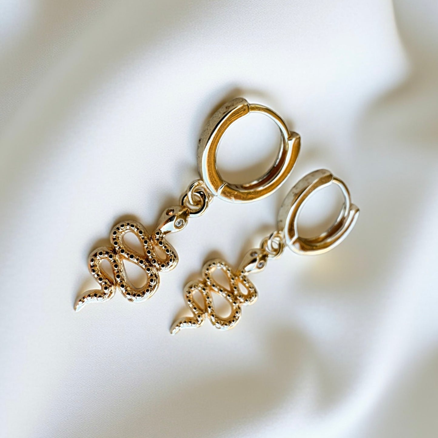 SNAKE HUGGIE EARRINGS