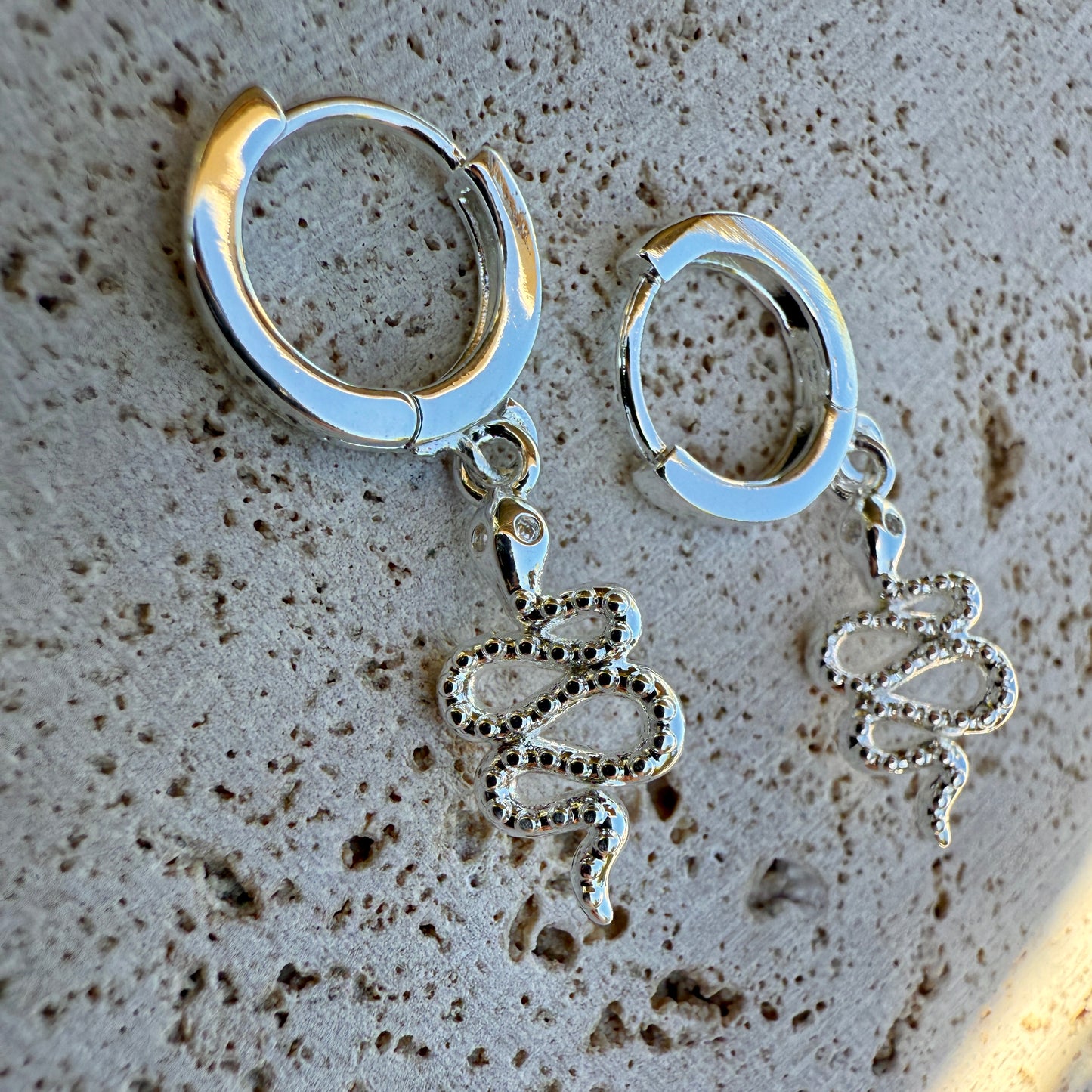 SNAKE HUGGIE EARRINGS