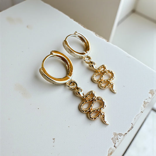 SNAKE HUGGIE EARRINGS